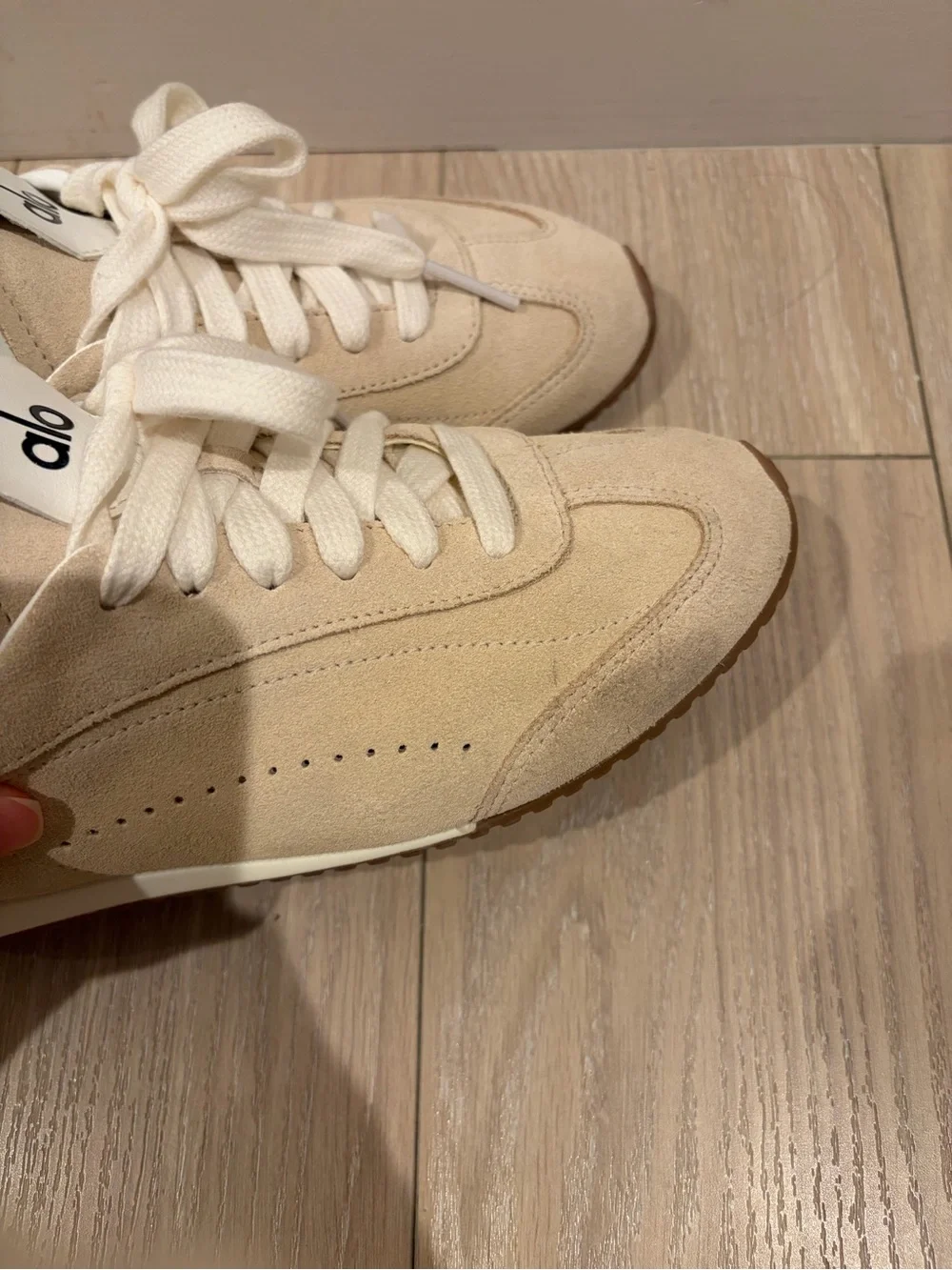 ALO Yoga Beige Suede Sneakers